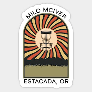 Milo Mciver Estacada, OR | Disc Golf Vintage Retro Arch Mountains Sticker